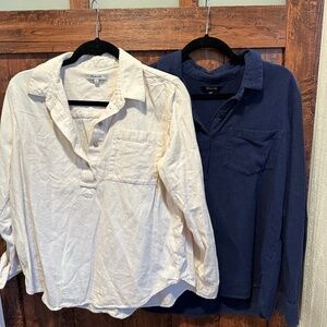 Set of Madewell flannel shirts